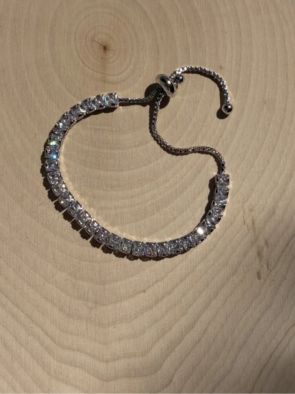 Sterling Silver Moissanite Tennis Bracelet - Clear Crystal